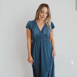Baltic Born “Athena Blue Pleated Maxi Dress”
